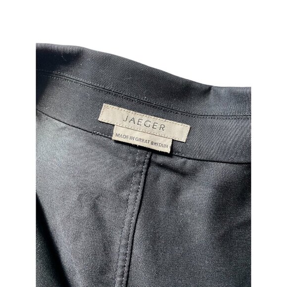 Jaeger Black 100% Wool Blouse - Chic Classic Minimalist Sz 16 - Picture 6 of 7